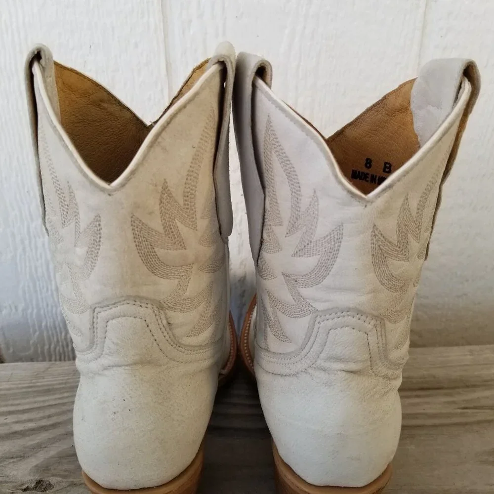 Idyllwind Wheels Womens Bone Leather Cowboy Western Booties 8 B BIWFA24L20